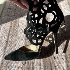 Elegant Black Suede Oscar del la Renta